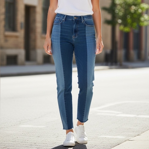 PacSun Two Toned High Rise Raw Hem Skinny Jeggings - Picture 2 of 15